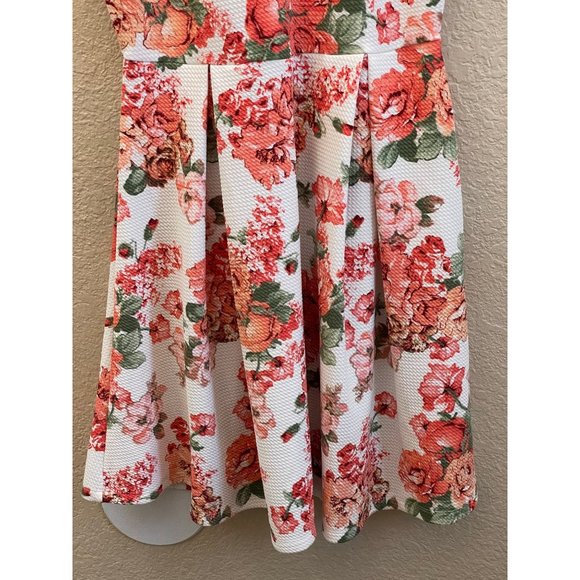 Haute Mode Size M Floral Flower Dress Pull On Pleated Skirt Sleeveless Summer - Picture 4 of 16